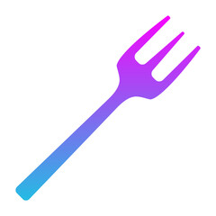 Fork Glyph Gradient Icon