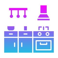 Kitchen Glyph Gradient Icon
