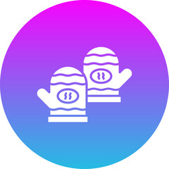 Oven mitts Gradient Circle Glyph Inverted Icon