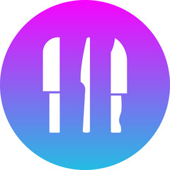 Knives Gradient Circle Glyph Inverted Icon