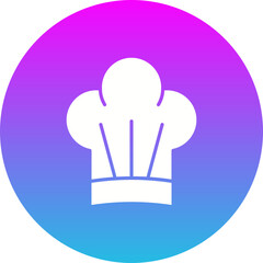 Cook hat Gradient Circle Glyph Inverted Icon