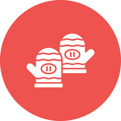 Oven mitts Multicolor Circle Glyph Inverted Icon