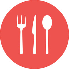 Cutlery Multicolor Circle Glyph Inverted Icon