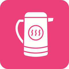 Thermos Multicolor Round Corner Glyph Inverted Icon