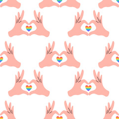 Fototapeta premium LGBT seamless pattern. Symbol of the LGBT community. LGBT pride or Rainbow elements. LGBT flag or Rainbow flag.