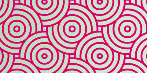 Seamless pattern with circles. vector curvy waves illustration fabric background.