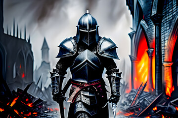 a knight in armor. created by artificial intelligence