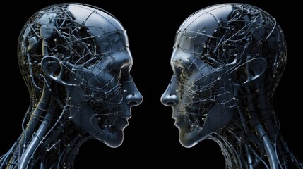 Intense Encounter: Face-to-Face Interaction of Two Humanoid Robots, Reflecting AI Self-Awareness and Mutual Learning. Generative AI