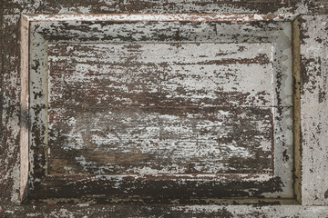 Old wood plank wall or old wooden house wall with mark paint and crack for vintage antique wood background texture.