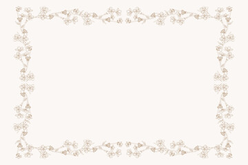 Landscape floral line pattern card template.
flat background.
handmade natural flowers.
Vector design illustration