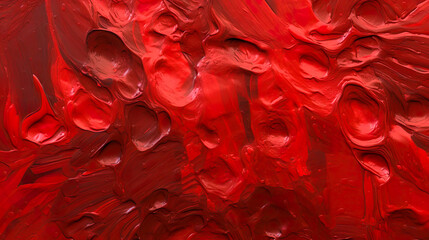 赤い抽象的な油絵の背景　Generative AI