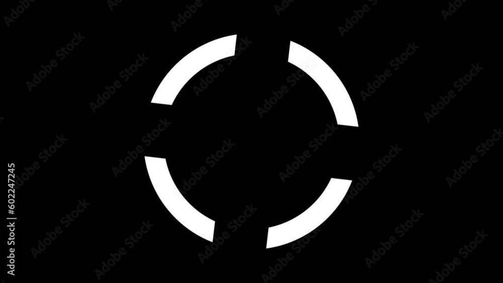 Poster modern preloader, white circular progress loading bar. 60 fps 3d animation.