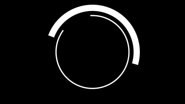 Modern luminous preloader, white circular progress loading bar. 60 fps 3D animation.