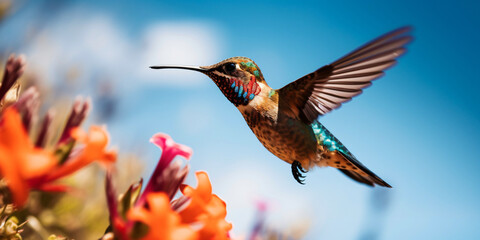 colorful hummingbird, generative ai