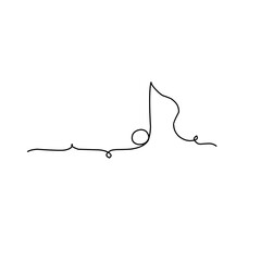 Music Note One Line Drawing 