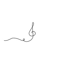Music Note One Line Drawing 