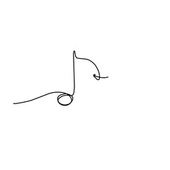 Music Note One Line Drawing 