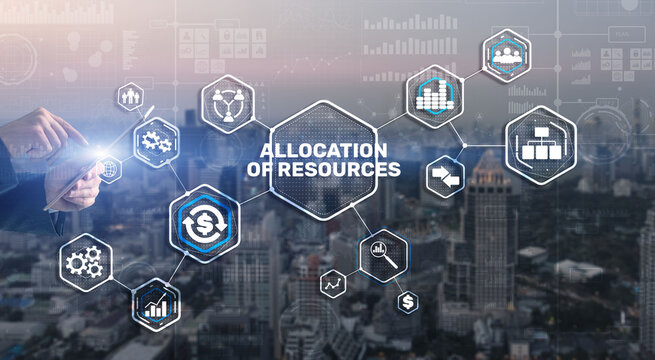 Allocation of Resources. Marketing Planning Strategy Concept. Business Technology