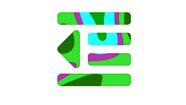 Multi-colored icon outdent with colored spots floating inside. Looped from frame 120 to 839, Alpha BW at the end