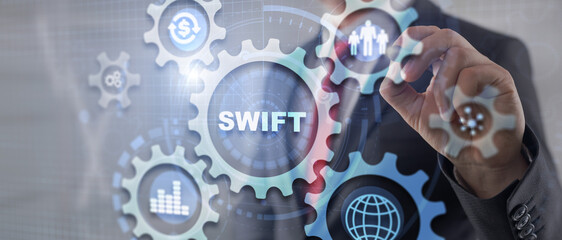 Fototapeta na wymiar SWIFT. Society for Worldwide Interbank Financial Telecommunications
