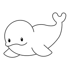 Animal sea cartoon cute premium character illustration under the sea set collection for kids , in world ocean day concept, line for coloring book,