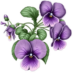 Lila violett Stiefmütterchen transparent freigestellt
