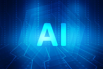 2d illustration Artificial Intelligence (AI) concept
