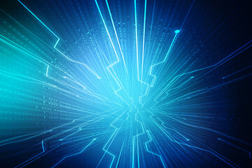 2d illustration Abstract futuristic electronic circuit technology background