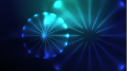 Circles with bright neon shiny light effects, abstract background wallpaper design