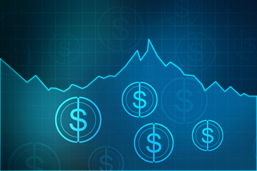 2d illustration Stock market online business concept