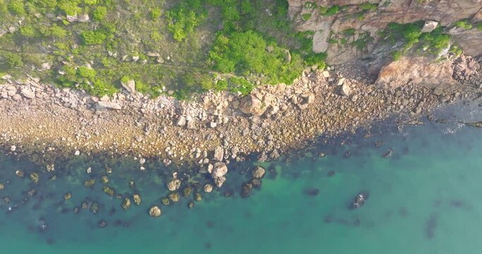 Spring seaside scenery of Binhai Road in Dalian, Liaoning province, China