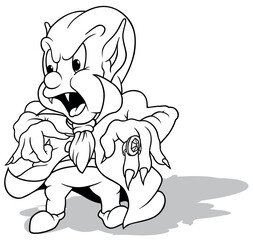 Drawing of a Creepy Vampire with a Long Coat