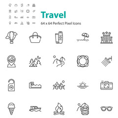 set of travel icons, holiday, vacation,