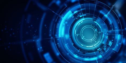 2d illustration Abstract futuristic electronic circuit technology background