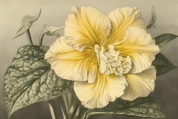 Delicate Watercolor Drawing of Intricately Beautiful Daffodil: A Masterpiece by Pierre-Joseph Redout� Excludes Mentioning the Artist, generative AI