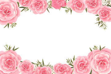 Fototapeta na wymiar Beautiful Pink roses border. Generative AI