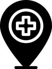 Obraz premium pin hospital icon
