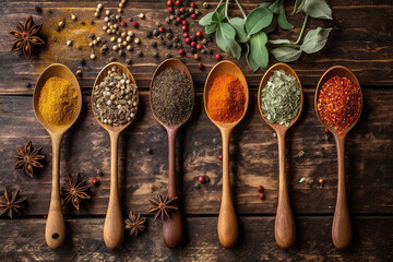 many type of spice in spoon