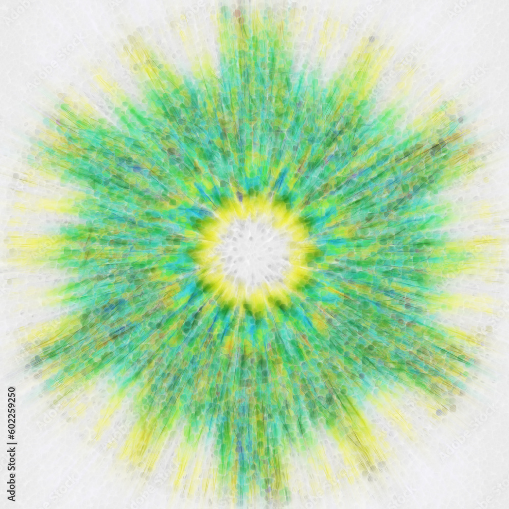 Aufkleber spirograph style overlapping colourful pattern and design on a plain white background
