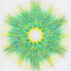Obraz premium Spirograph style overlapping colourful pattern and design on a plain white background