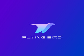 Flying Bird Logo Wings Abstract Vector Design Template.