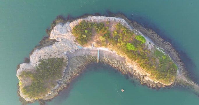 Spring seaside scenery of Binhai Road in Dalian, Liaoning province, China