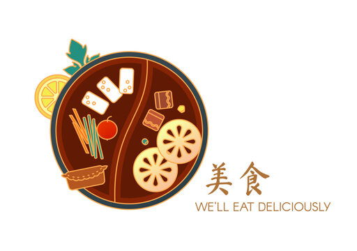 Chinese Restaurant concept. Asian traditional food collection. Hogo with lotus root, vegetables and tofu