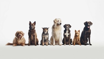 A group cute beautiful dogs, happy dog, smiling dogs, dog portrait, dog group photos