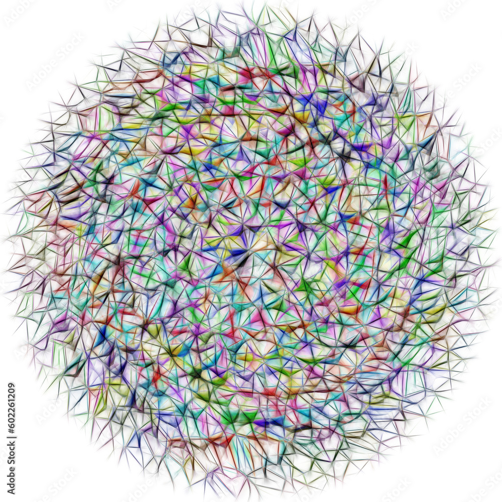 Aufkleber spirograph style overlapping colourful pattern and design on a plain white background
