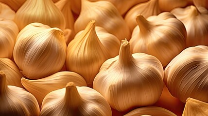 fresh garlic seamless  background generative AI