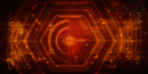 Obraz premium 2d illustration Abstract futuristic electronic circuit technology background
