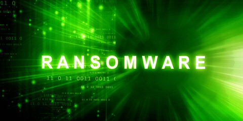 2d illustration ransomware computer virus