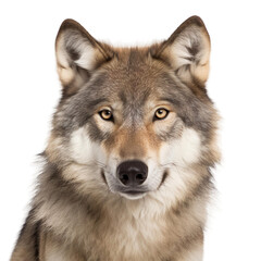 Fototapeta premium Close up of wolf with a transparent background, Generative Ai