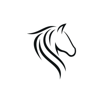 horse head logo icon vector illustration